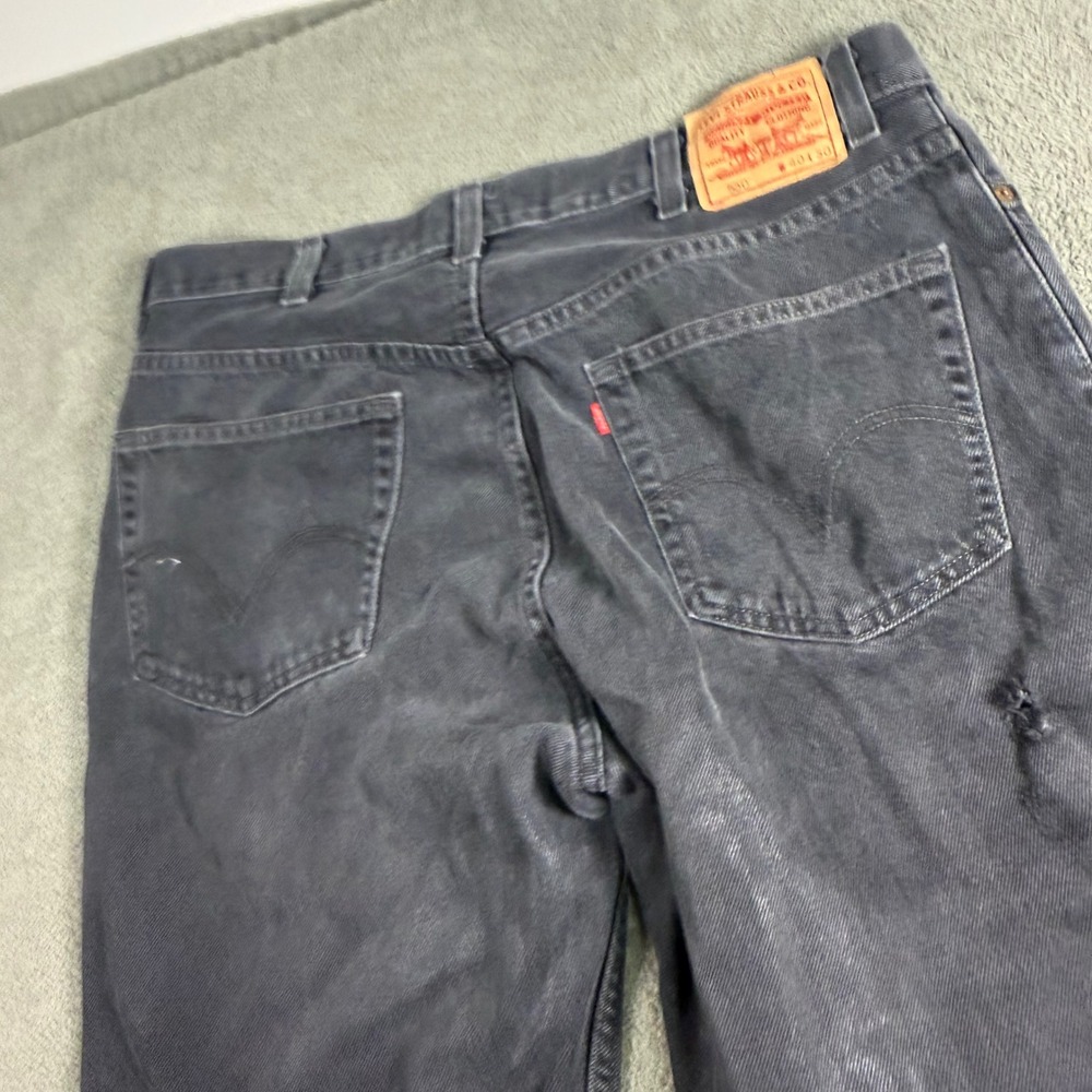 Levis 550 Relaxed Fit Jeans Mens 40x30 Faded Black Tapered Leg Denim 9750
